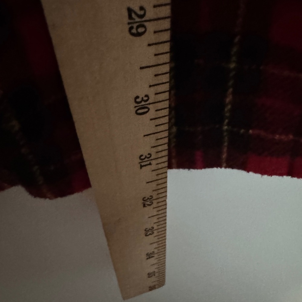 YoungLA Hooded Flannel Shirt Jacket Mens XL Red Black Plaid Shacket Hoodie - Picture 8 of 8